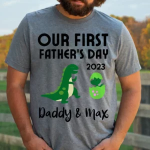 Personalised Our First Father's Day Together Parent Child Shirts with Names - Image 9